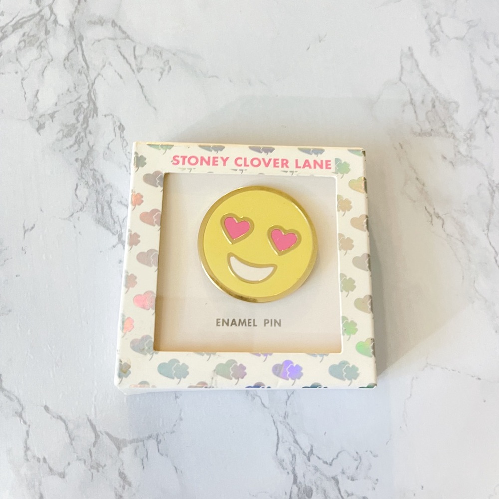 Rare Stoney Clover Lane Smiley Face Enamel Pin